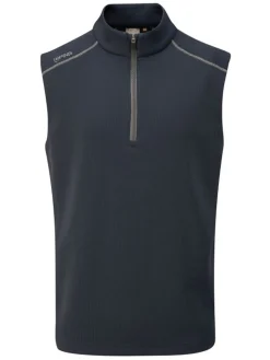 PING Ramsey 1/2 Zip Ribbed Fleece Vest - Navy