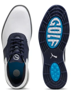 Puma Avant Golf Shoes - White/Deep Navy/Speed Blue
