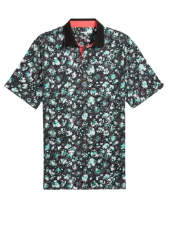 Puma CLOUDSPUN Abstract Camo Polo - Black/Aquatic