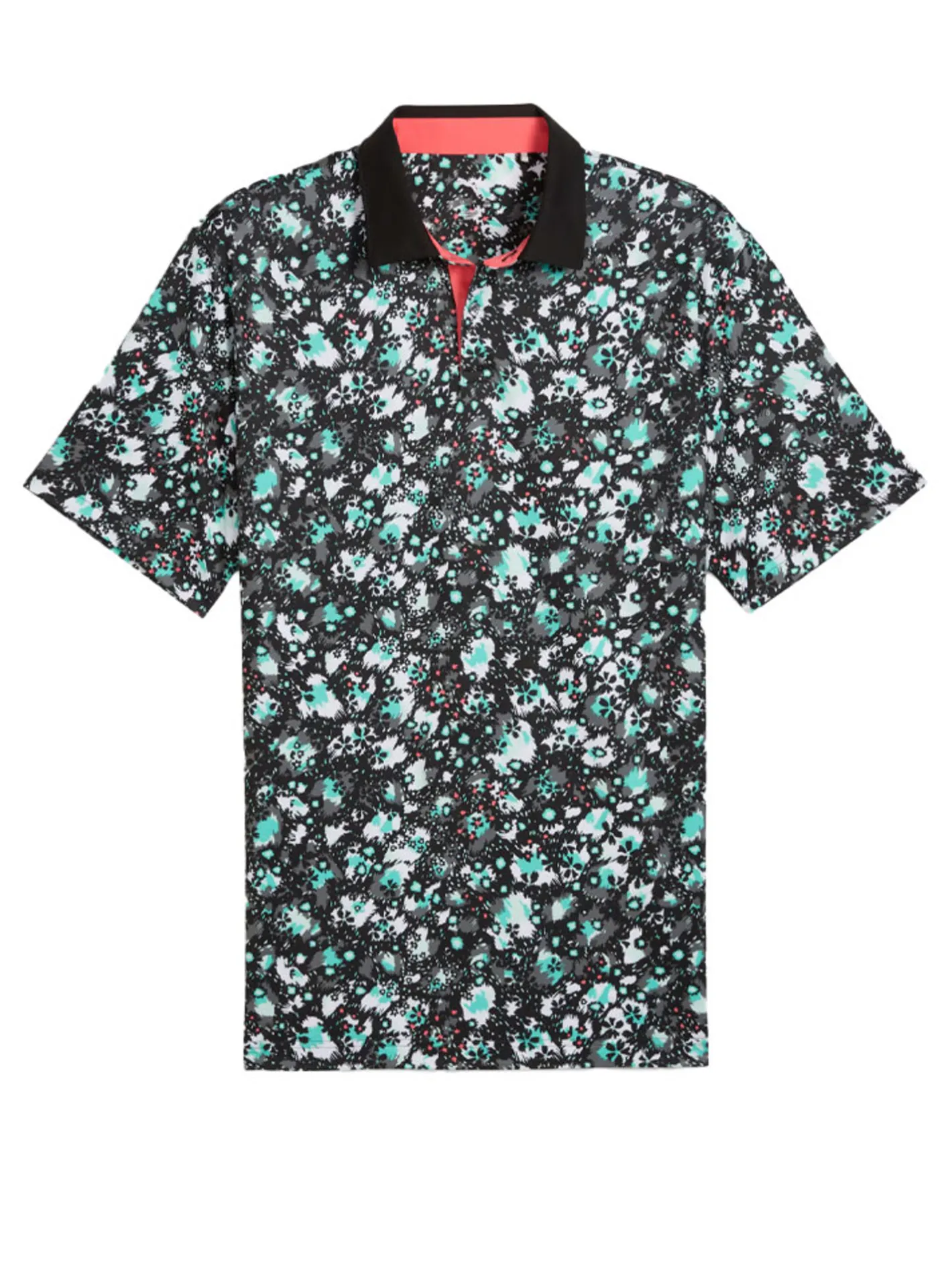 Puma CLOUDSPUN Abstract Camo Polo - Black/Aquatic