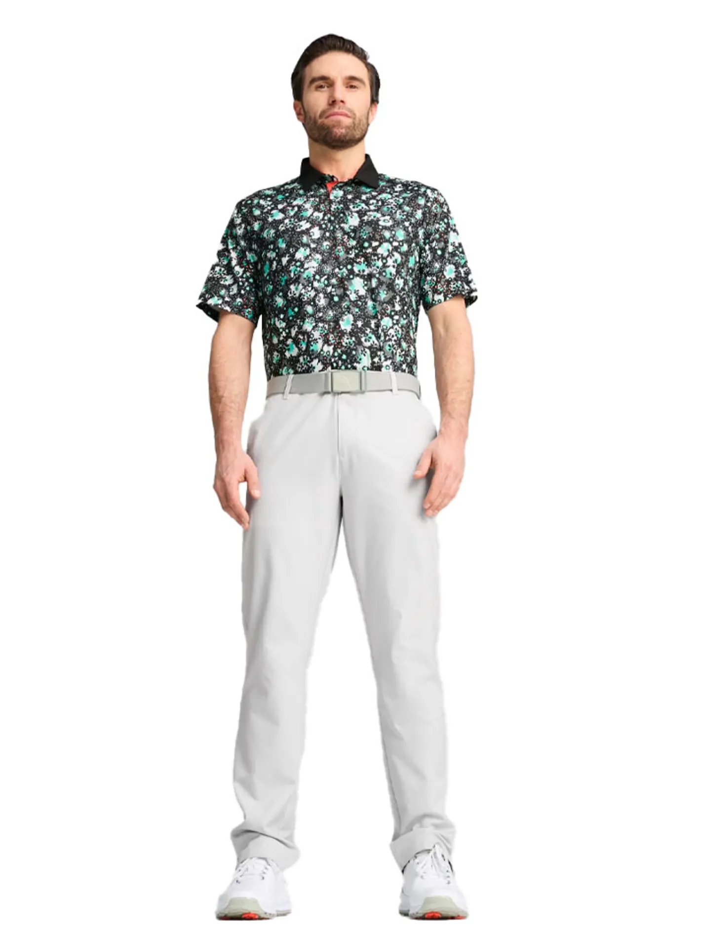 Puma CLOUDSPUN Abstract Camo Polo - Black/Aquatic