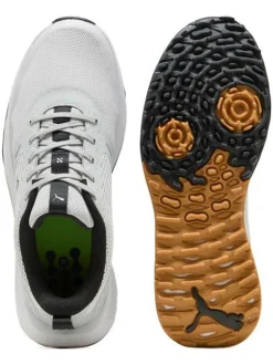 Puma FUSION Grip 6 Golf Shoes - Feather Grey/ Black/Gum