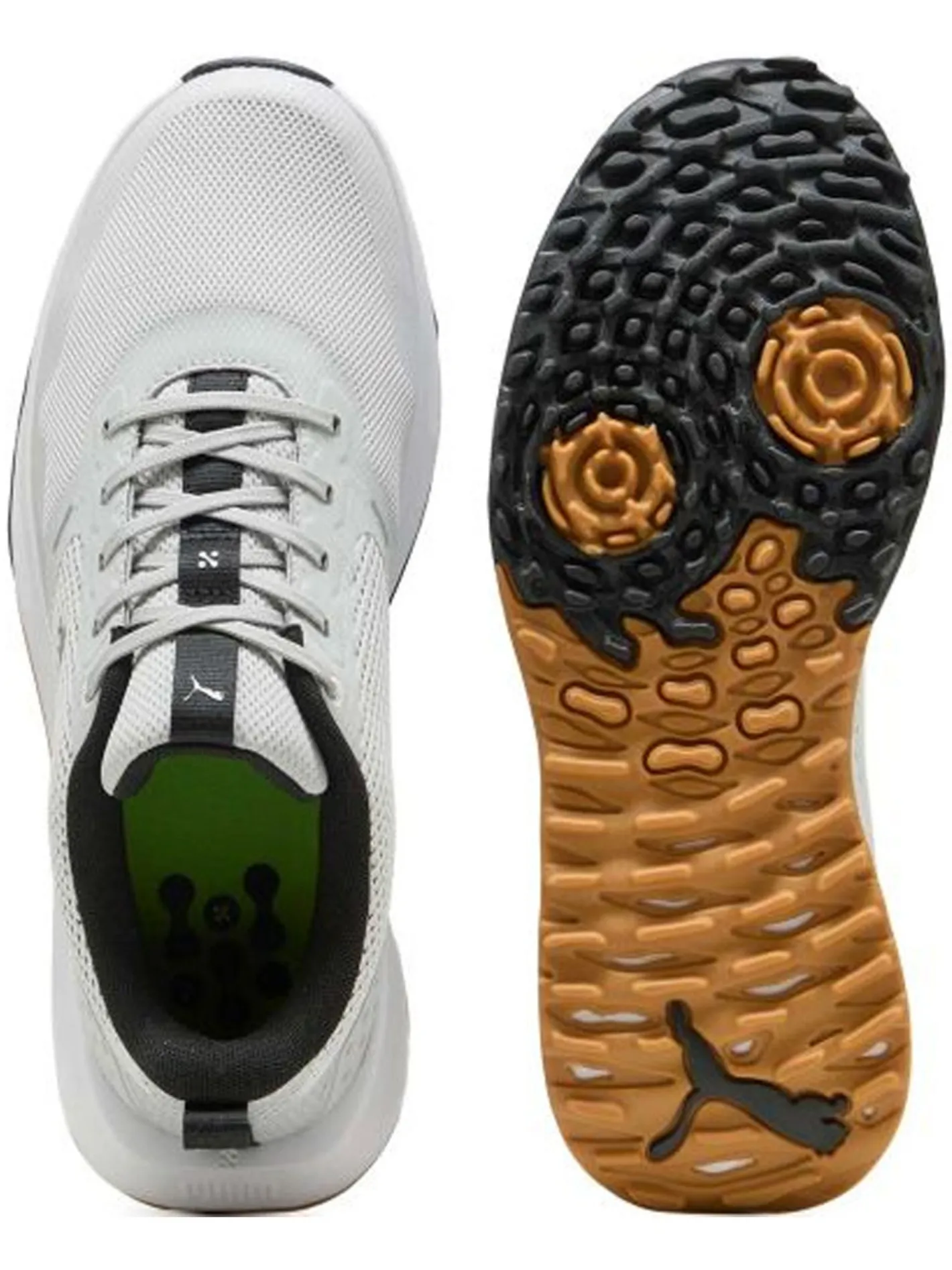 Puma FUSION Grip 6 Golf Shoes - Feather Grey/ Black/Gum