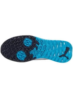Puma FUSION Plus Spikeless Golf Shoes - White/Speed Blue/Deep Navy