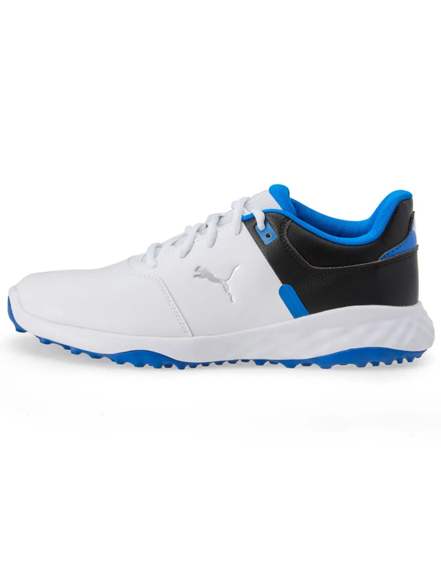 Puma FUSION Smash Wide Golf Shoes - White/ Black/Team Royal