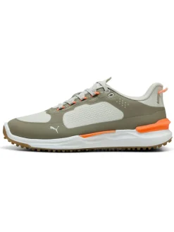 Puma IGNITE Elevate X Spikeless Golf Shoes - Sedate Grey/Velvet Moss/Fluro