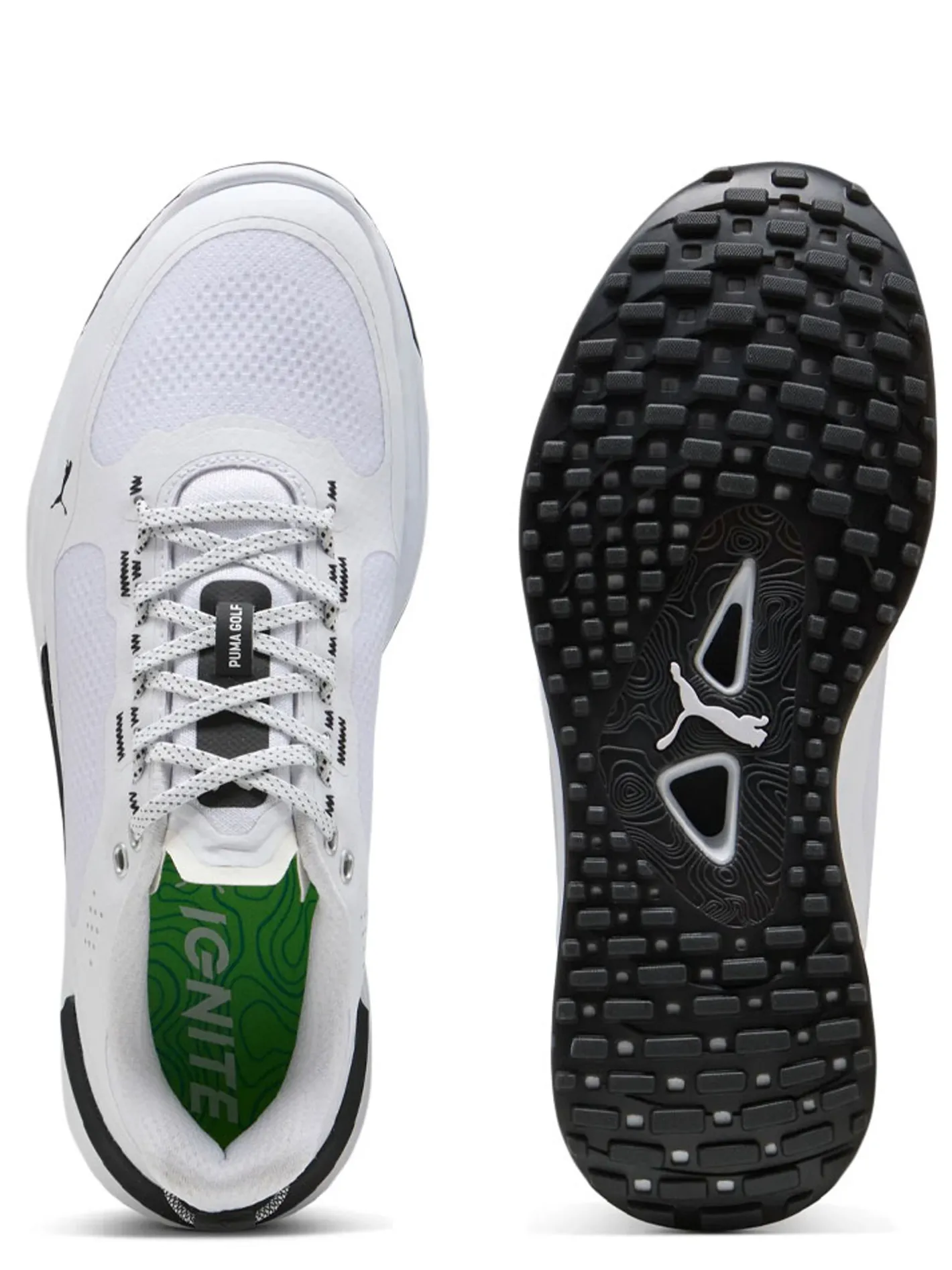Puma IGNITE Elevate X Spikeless Golf Shoes - White/ Black/ White