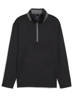 Kids Puma JR Boy's Lightweight 1/4-Zip - Black/Slate Sky