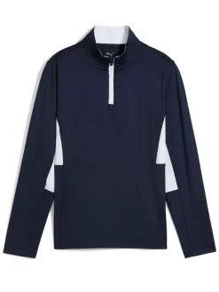 Kids Puma Junior Boys PURE 2.0 1/4-Zip - Deep Navy