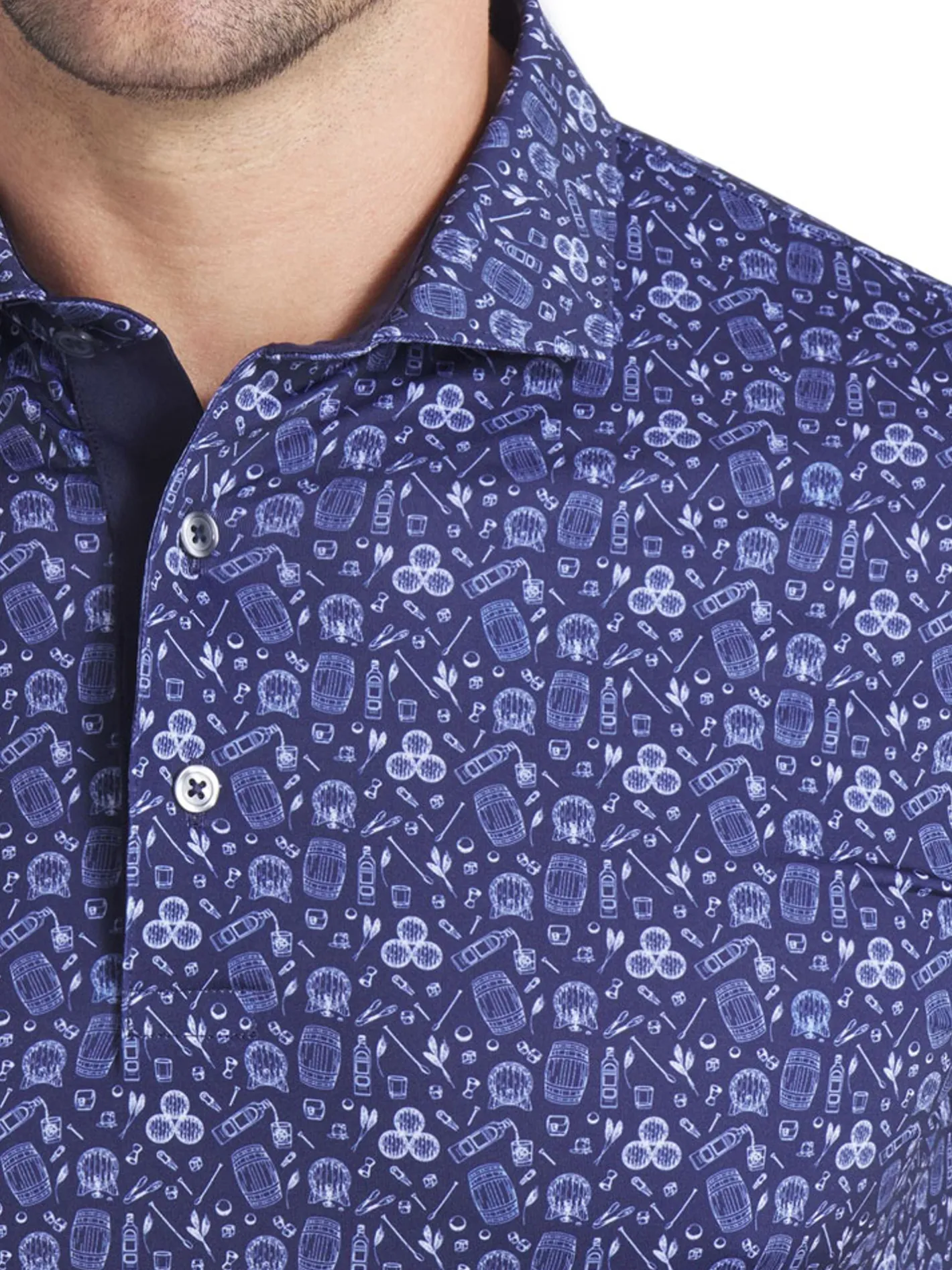 Puma MATTR Port Golf Polo - Deep Navy - White Glow/Deep Navy