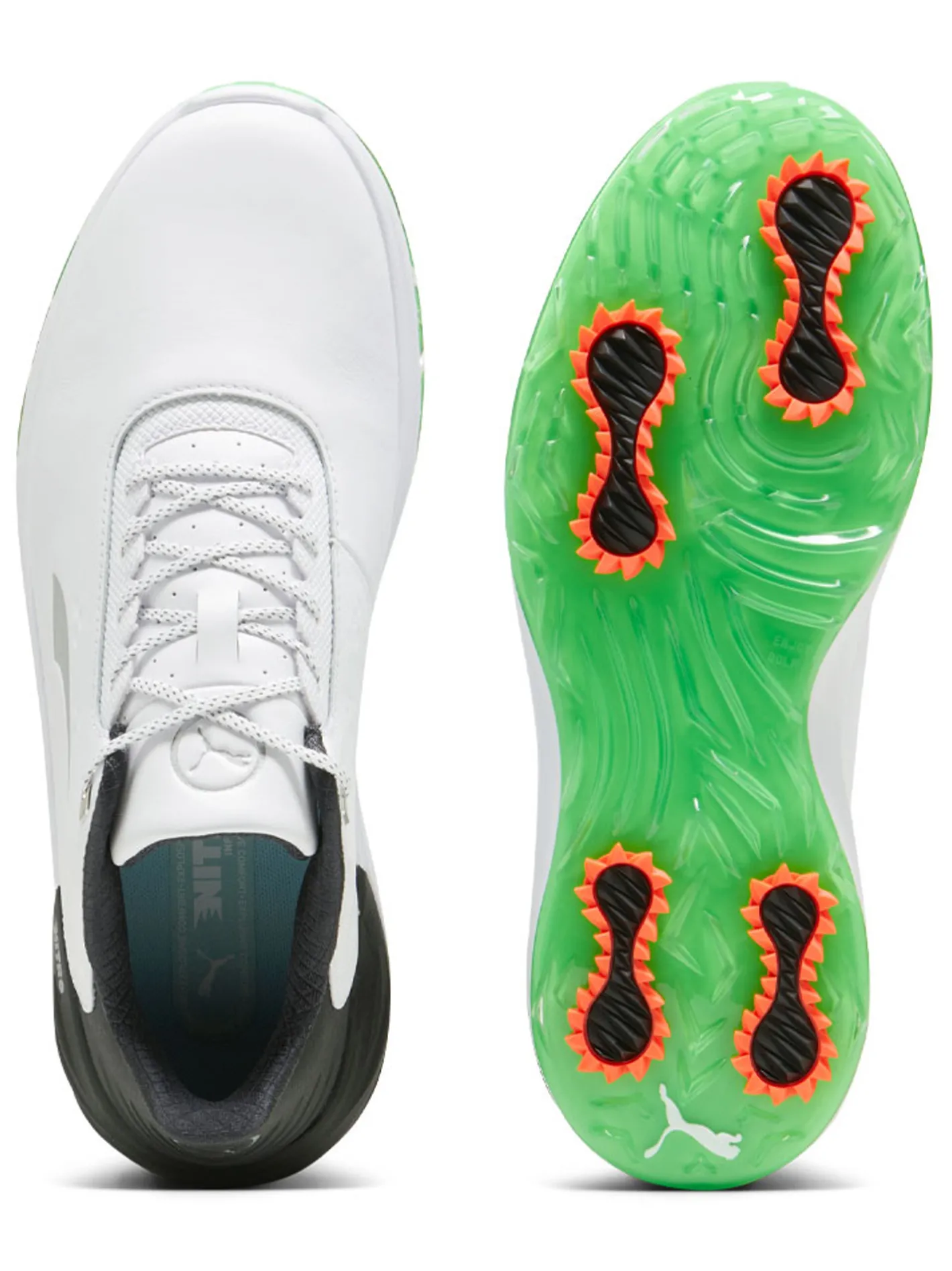 Puma Phantomcat NITRO+ Golf Shoes - White/ Black/Fluro Green