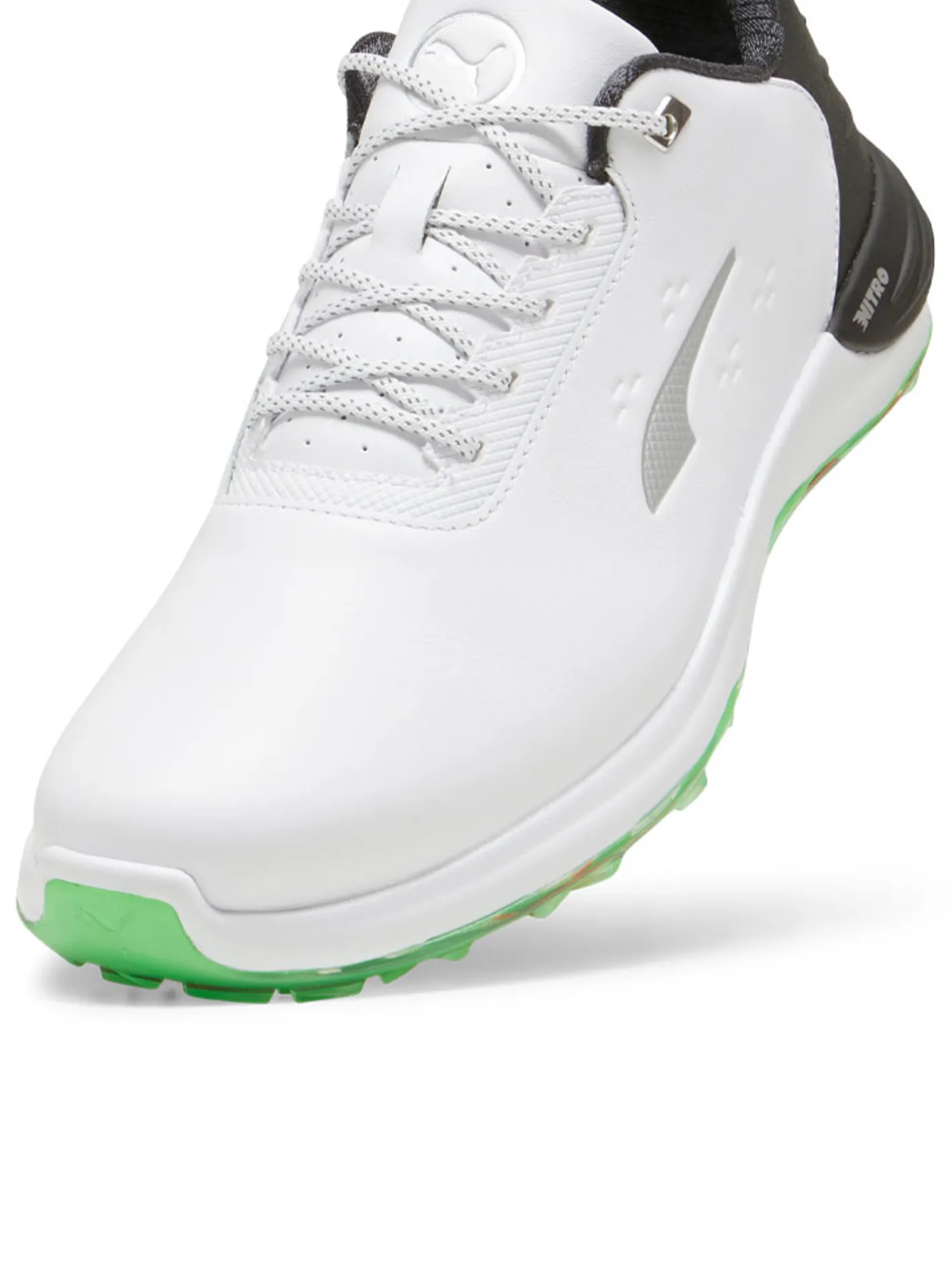 Puma Phantomcat NITRO+ Golf Shoes - White/ Black/Fluro Green