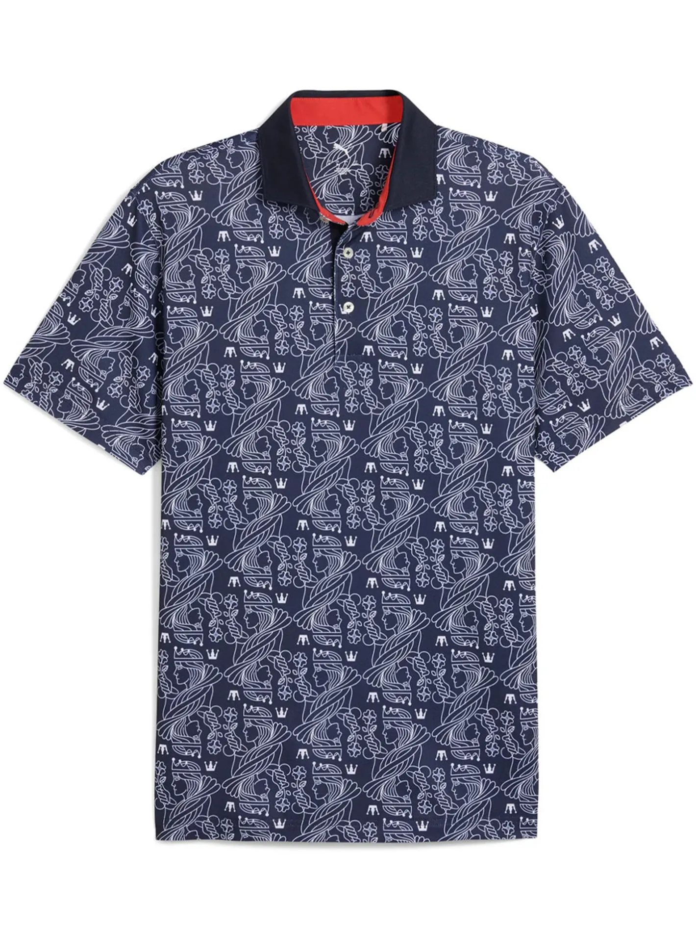 Puma Pique Royal Polo - Deep Navy/White Glow