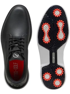 Puma Royale Golf Shoes - Black/Flat Dark Grey/Red Blast
