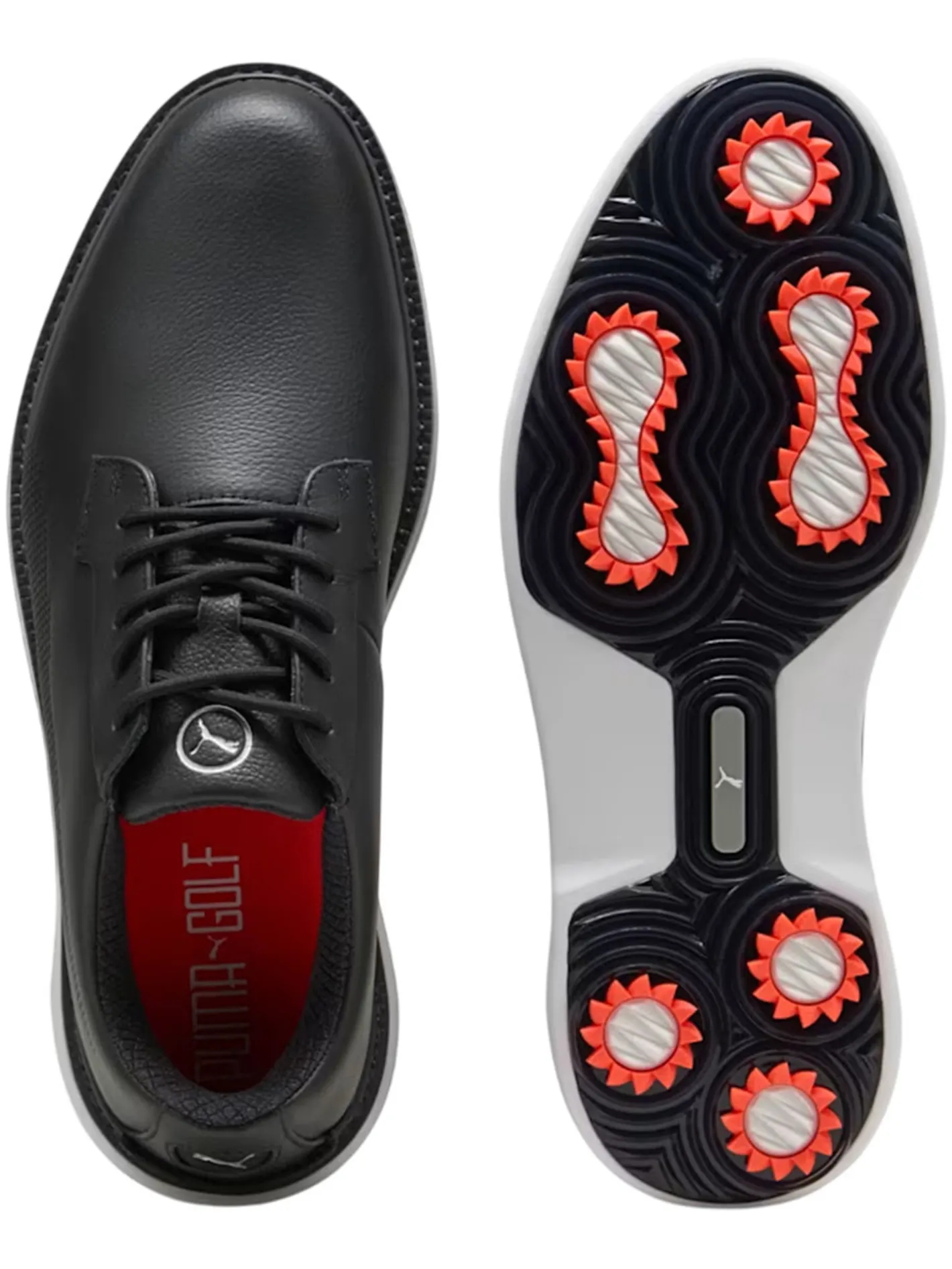 Puma Royale Golf Shoes - Black/Flat Dark Grey/Red Blast