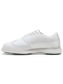 Puma Royale Wingtip Golf Shoes - White/Vapor Grey/Grassy Green