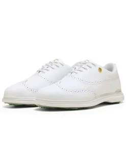 Puma Royale Wingtip Golf Shoes - White/Vapor Grey/Grassy Green