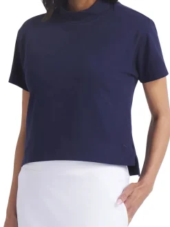 Women Puma Womens Charlotte Modalon Golf Mock - Deep Navy