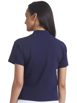 Women Puma Womens Charlotte Modalon Golf Mock - Deep Navy