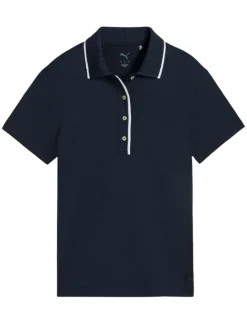 Women Puma Womens CLOUDSPUN Bridges Golf Polo - Deep Navy