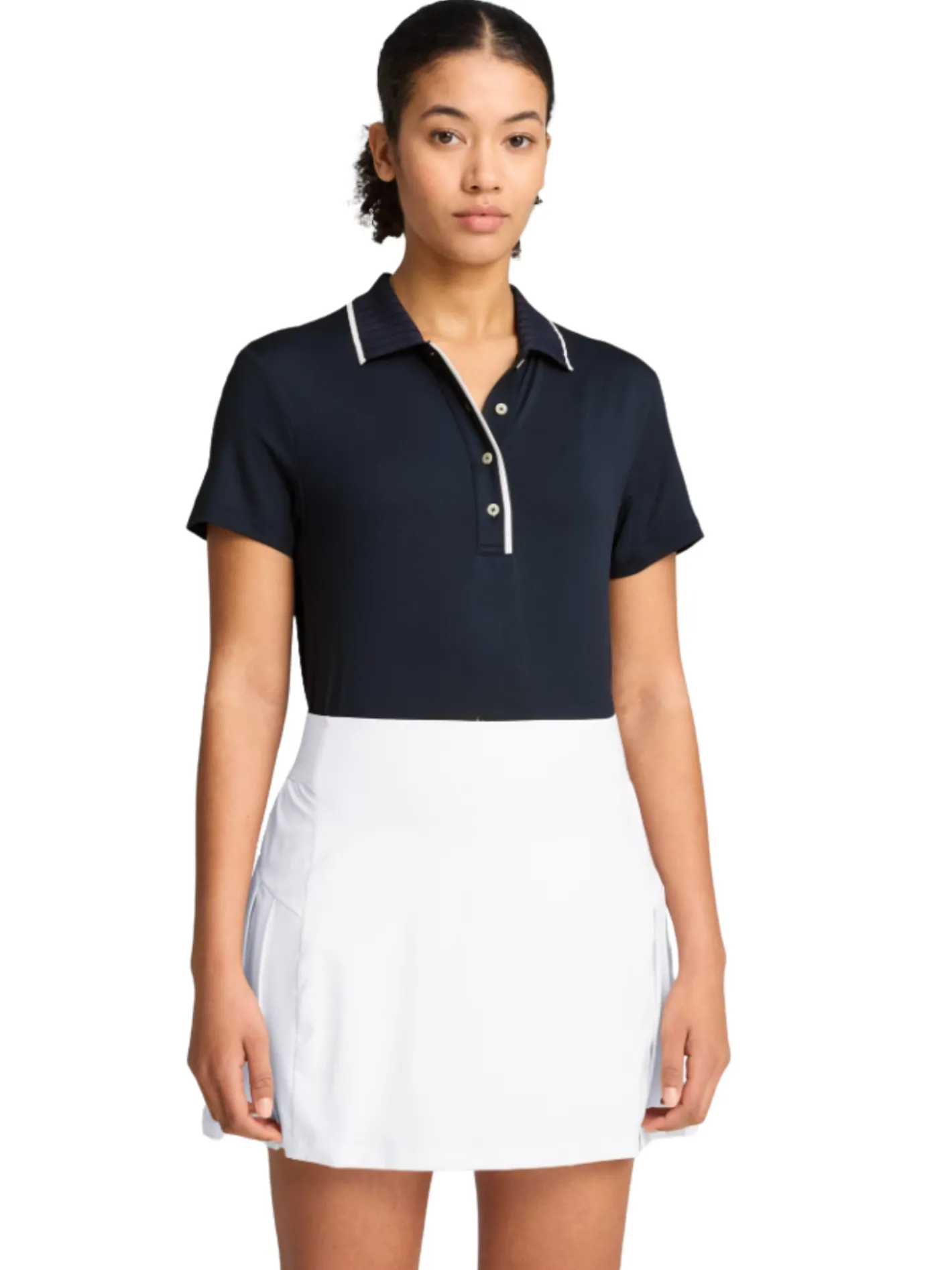 Women Puma Womens CLOUDSPUN Bridges Golf Polo - Deep Navy