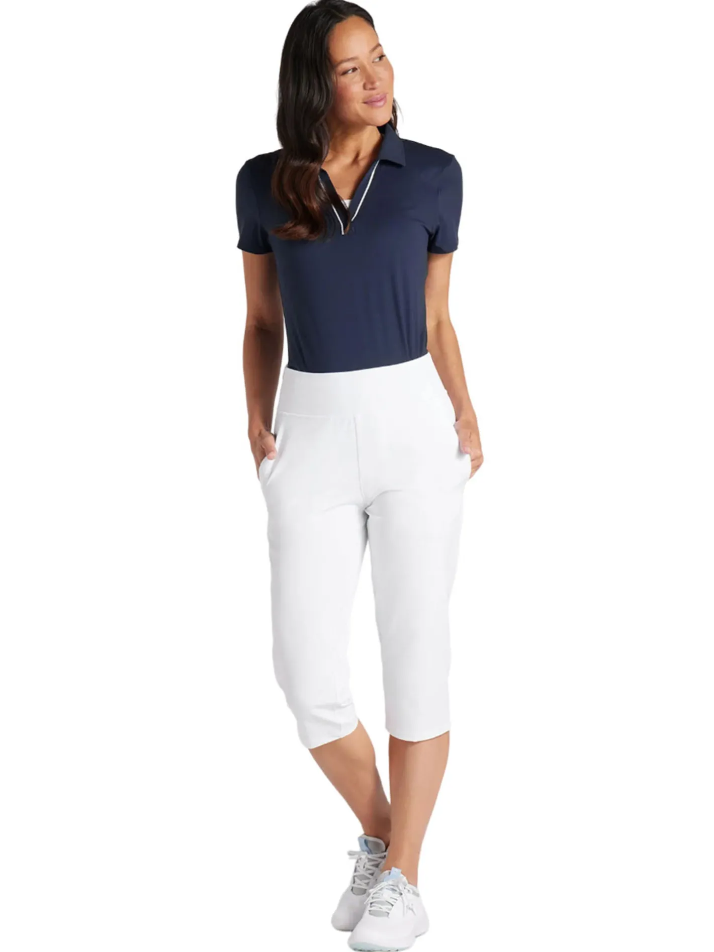 Women Puma Women's Everyday Capri Golf Pants - White Glow