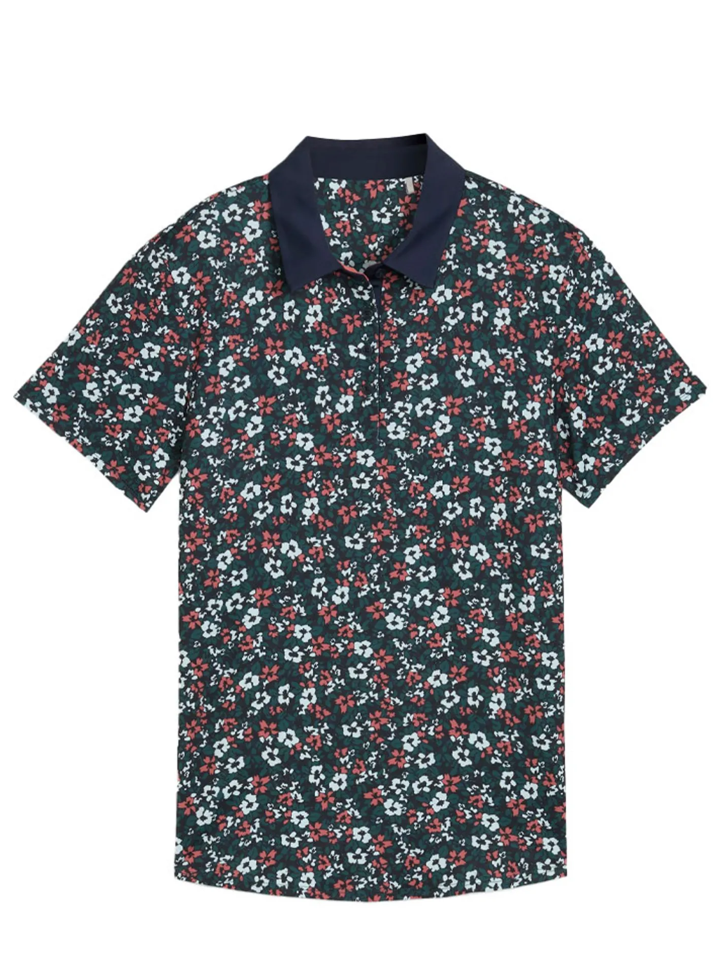 Women Puma Womens Floral Burst Golf Polo - Deep Navy