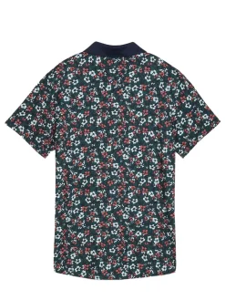 Women Puma Womens Floral Burst Golf Polo - Deep Navy