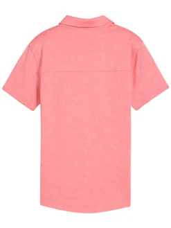 Women Puma Womens MATTR Lianas Jacquard Golf Polo - Peach Frost