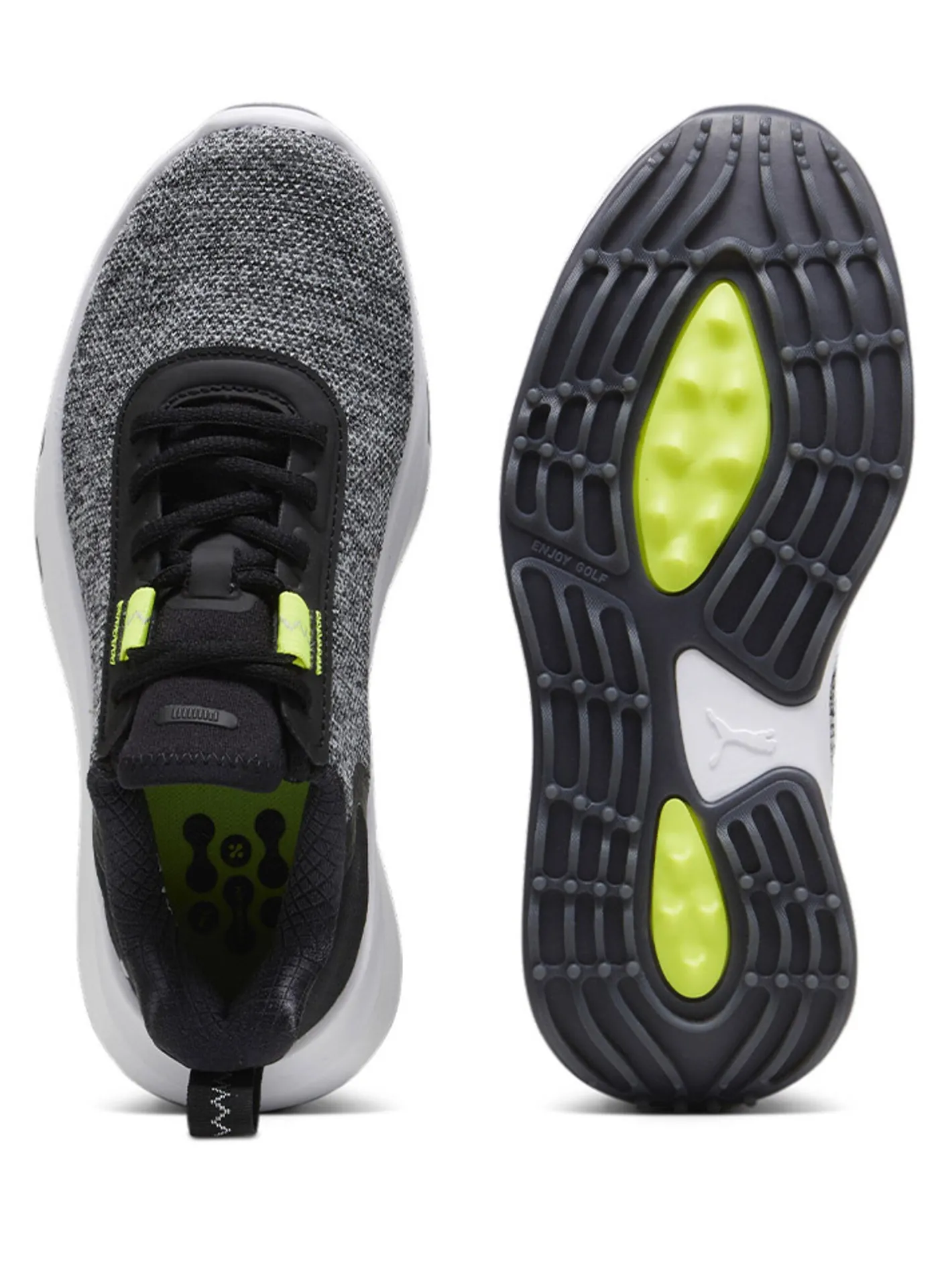 Puma Youth FUSION Crush Sport Spikeless Golf Shoes - Black/Electric Lime