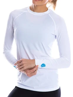 Women SParms Women's Body Round Neck Sun Protection - White
