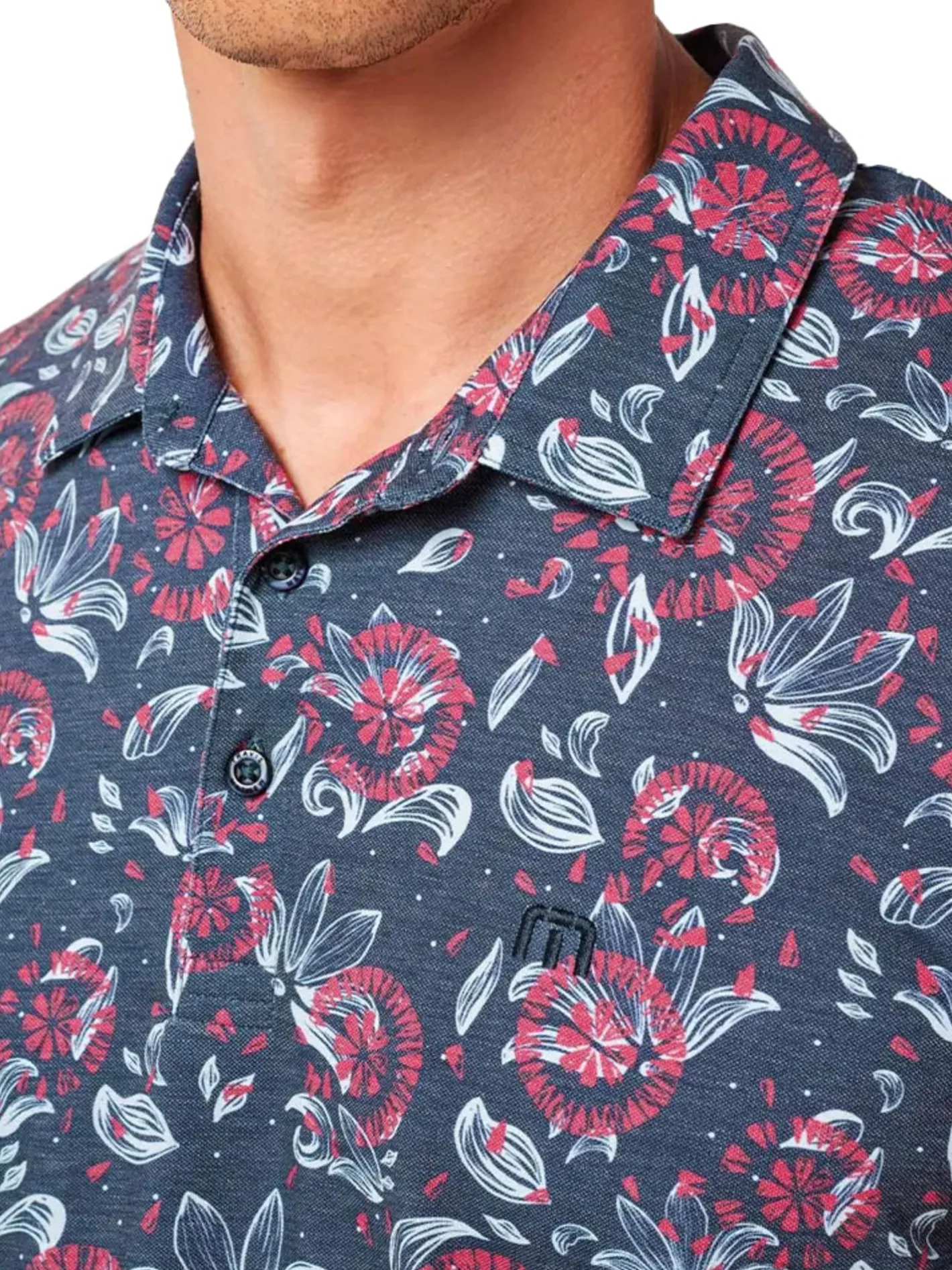 TravisMathew Featherweight Flourish Polo - Mood Indigo/Vintage Indigo