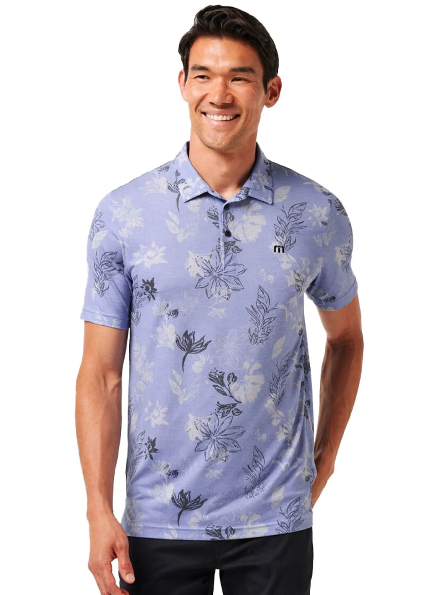 TravisMathew Featherweight Cruise Polo - Heather Violet Storm