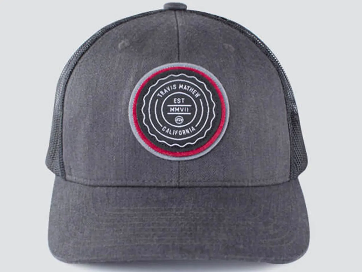 TravisMathew The Patch Cap - Heather Grey Pinstripe