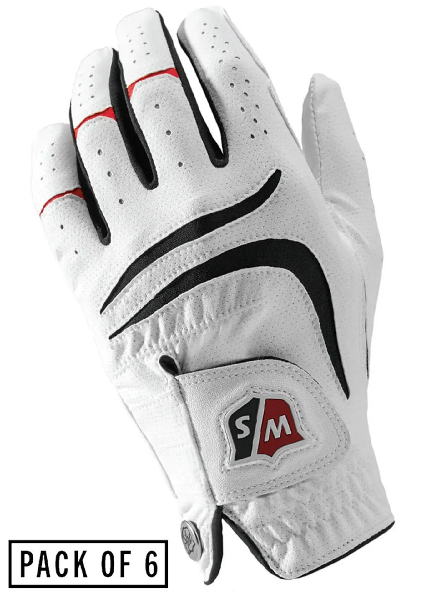 Wilson Staff Grip Plus Golf Glove - 6 Pack